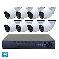 Комплект видеонаблюдения AHD 2Мп Ps-Link KIT-C208HD   8 камер