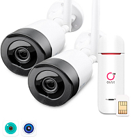 Комплект видеонаблюдения 4G Ps-Link KIT-XMG302-4G   3Мп   2 камеры