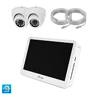 Комплект видеонаблюдения IP Ps-Link KIT-A202IP-POE-LCD   2Мп   2 камеры   монитор