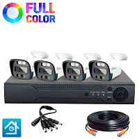 Комплект видеонаблюдения AHD 8Мп Ps-Link KIT-C804HDC   4 камеры   Fullcolor