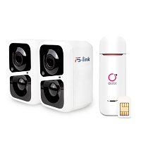 Комплект видеонаблюдения 4G Ps-Link KIT-DB042-4G   2Мп   2 камеры