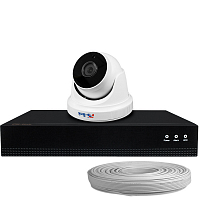 Комплект видеонаблюдения IP Ps-Link KIT-A801IP-POE   8Мп   1 камера   питание POE