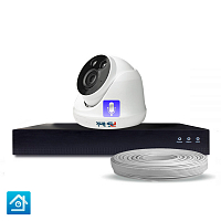 Комплект видеонаблюдения IP Ps-Link KIT-A201IPM-POE   2Мп   1 камера   запись звука