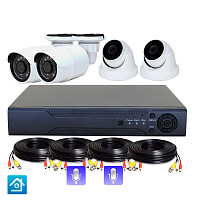 Комплект видеонаблюдения AHD 8Мп Ps-Link KIT-B804HDM   4 камеры   запись звука