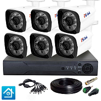 Комплект видеонаблюдения AHD 2Мп Ps-Link KIT-C206HD   6 камер