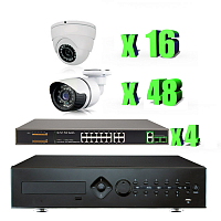 Комплект видеонаблюдения IP Ps-Link KIT-B21648IP-POE   2Мп   64 камеры   питание POE
