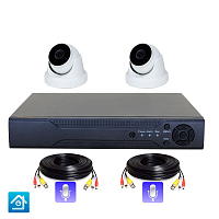 Комплект видеонаблюдения AHD 8Мп Ps-Link KIT-A802HDM   2 камеры   запись звука