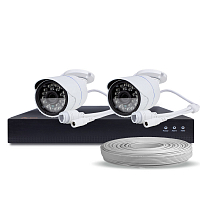 Комплект видеонаблюдения IP Ps-Link KIT-C202IP-POE   2Мп   2 камеры   питание POE