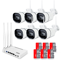 Комплект видеонаблюдения WIFI Ps-Link KIT-WXD306R   3Мп   6 камер