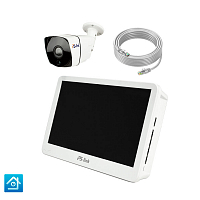 Комплект видеонаблюдения IP Ps-Link KIT-C201IP-POE-LCD   2Мп   1 камера   монитор