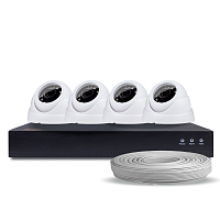 Комплект видеонаблюдения IP Ps-Link KIT-A304IP-POE   3Мп   4 камеры   питание POE
