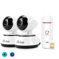 Комплект видеонаблюдения 4G Ps-Link KIT-XMA102-4G   1Мп   2 камеры