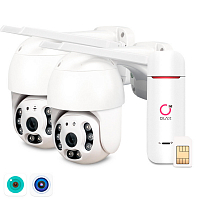 Комплект видеонаблюдения 4G Ps-Link KIT-WPM302-4G   3Мп   2 камеры