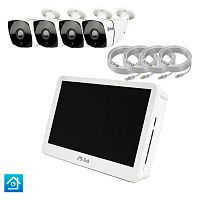 Комплект видеонаблюдения IP Ps-Link KIT-C204IP-POE-LCD 2Мп 4 камеры монитор Комплект видеонаблюдения IP Ps-Link KIT-C204IP-POE-LCD 2Мп 4 камеры монитор