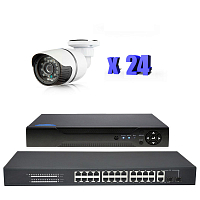 Комплект видеонаблюдения IP Ps-Link KIT-C224IP-POE 2Мп 24 камеры питание POE Комплект видеонаблюдения IP Ps-Link KIT-C224IP-POE 2Мп 24 камеры питание POE