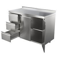 Стол-тумба АТЕСИ СТ-С-1-1200.600-02-Р-3Л (СТ-3/1200/600) с ящиками