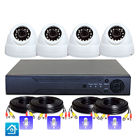 Комплект видеонаблюдения AHD 2Мп Ps-Link KIT-A204HDM 4 камеры запись звука Комплект видеонаблюдения AHD 2Мп Ps-Link KIT-A204HDM 4 камеры запись звука