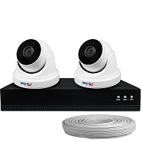 Комплект видеонаблюдения IP Ps-Link KIT-A802IP-POE 8Мп 2 камеры питание POE Комплект видеонаблюдения IP Ps-Link KIT-A802IP-POE 8Мп 2 камеры питание POE