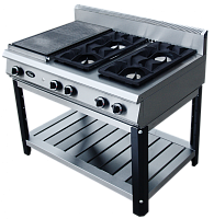 Плита газовая Гриль-мастер Ф6ЖТЛСПГ (1 закрытая и 4 открытых горелки)