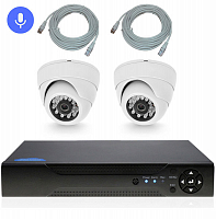 Комплект видеонаблюдения IP Ps-Link KIT-A202IPM-POE 2Мп 2 камеры запись звука Комплект видеонаблюдения IP Ps-Link KIT-A202IPM-POE 2Мп 2 камеры запись звука